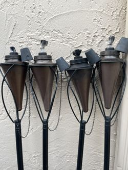 Tiki Torches Metal Set of 4
