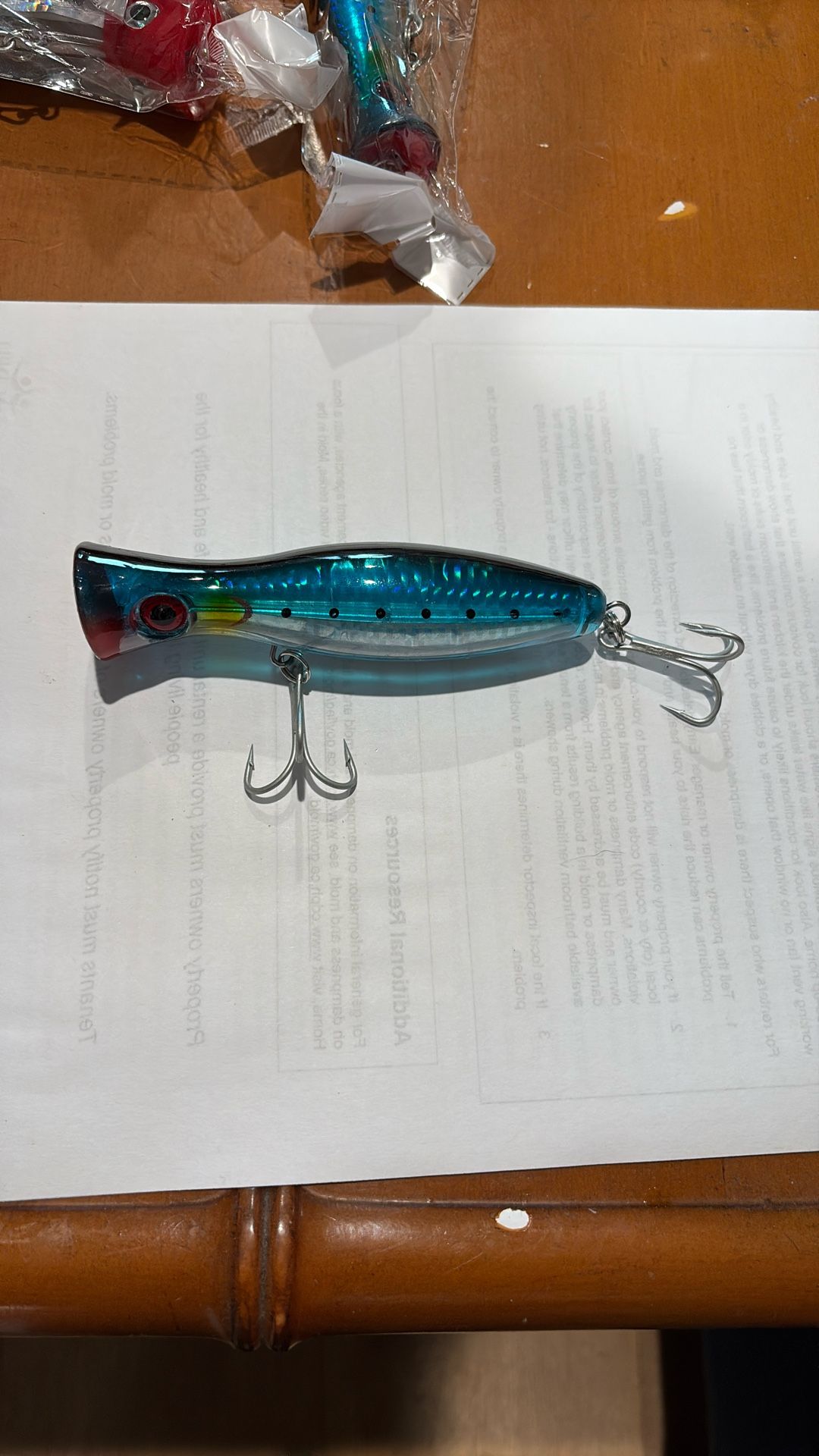 40g (1.4 Oz) Saltwater Popper Fishing Lure Blue