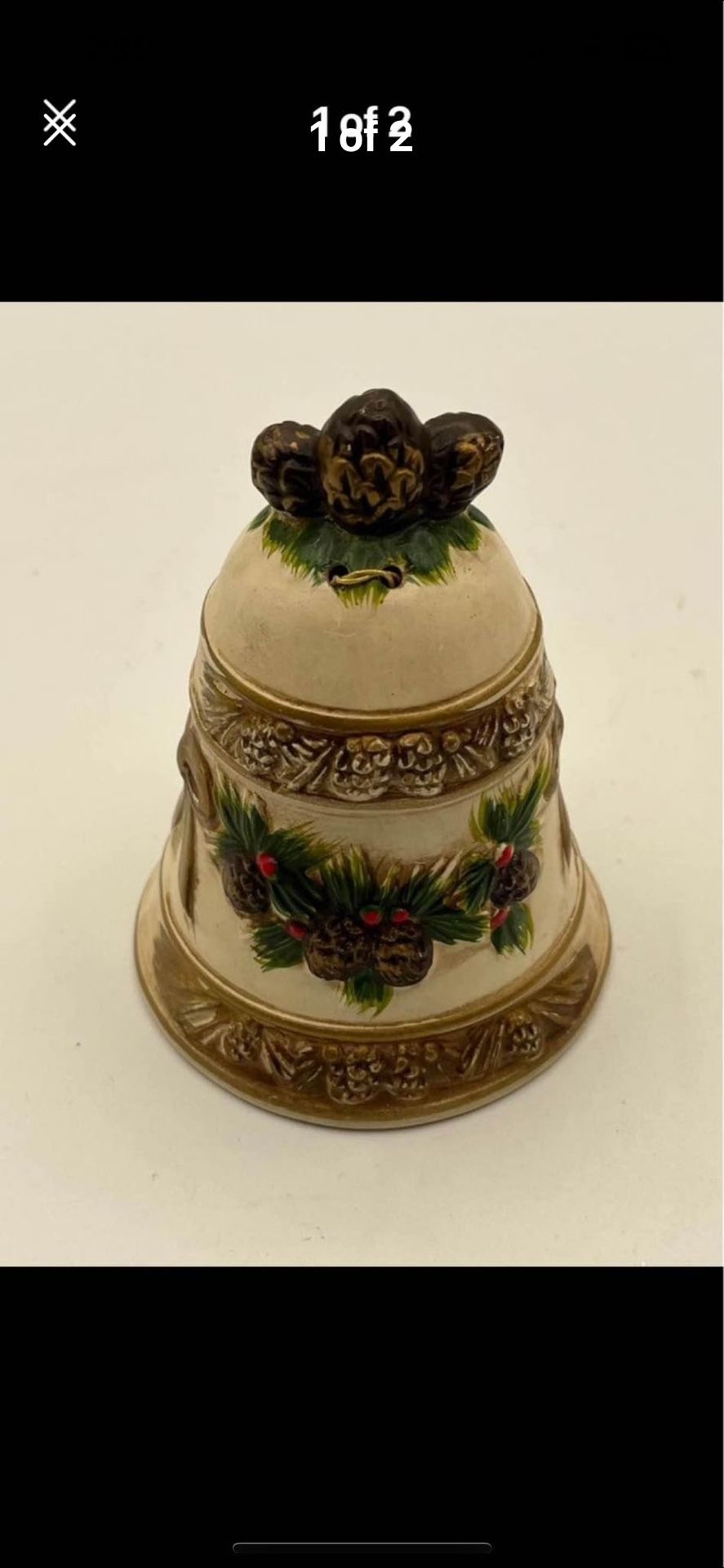 Vintage Napco Christmas Bell X-8665