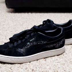 Puma Womens Suede X Swarovski Glitter Lace Up Sneakers Shoes