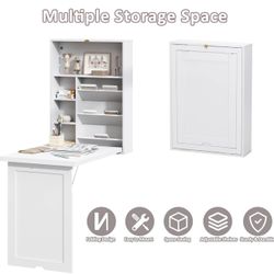 Wall Mounted Space Saving Desk Fold Out 