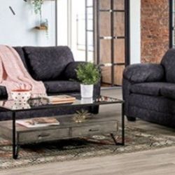 Brand New Charcoal Grey Super Plush Sofa & Loveseat 