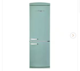 Classic Retro 23.8 in 11.7 cu. ft. Frost Free Retro Bottom Freezer Refrigerator in Ocean Mist Turquoise, ENERGY STAR