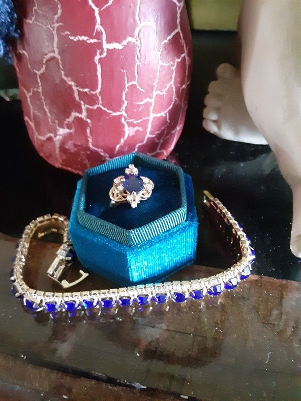 Estate Sapphire @ Diamonds Ring @ Bracelet 