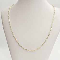 10kt Real Gold Solid Paperclip Chain 2.4 mm 22 Inches