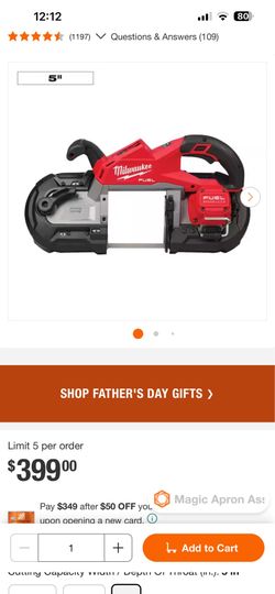 Brand New Sealed Milwaukee M18 fuel 2929-20 Deep Cut Band Saw with New Battery and Charger