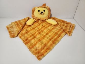 Lion Lovey Security Blanket Yellow Orange Baby Nursery Plush Toy