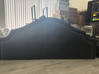 Queen Grey Upholstered Headboard