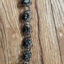 Beautiful Vintage Silver Floral Filigree Style Handcrafted Bracelet 