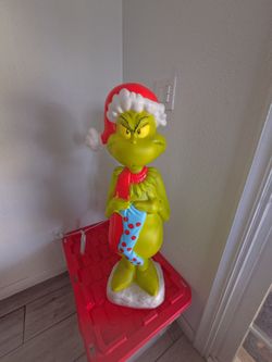 Christmas grinch decoration with light