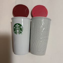 STARBUCKS. 10 OZ. NOT USED. CERAMIC MUGS. $22.00 EACH. 