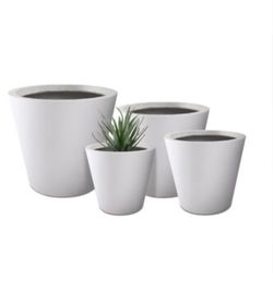 4 -Pack Round 20.9-in W x 21.7-in L x 20.9-in H Concrete Indoor/Outdoor Planter