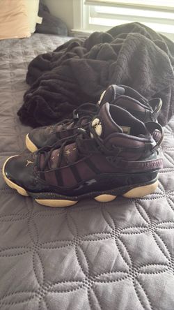Nike Air Jordan 6 Rings Black and Metallic Gold Size 10
