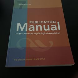 Publication Manual Of The American Psychological Association