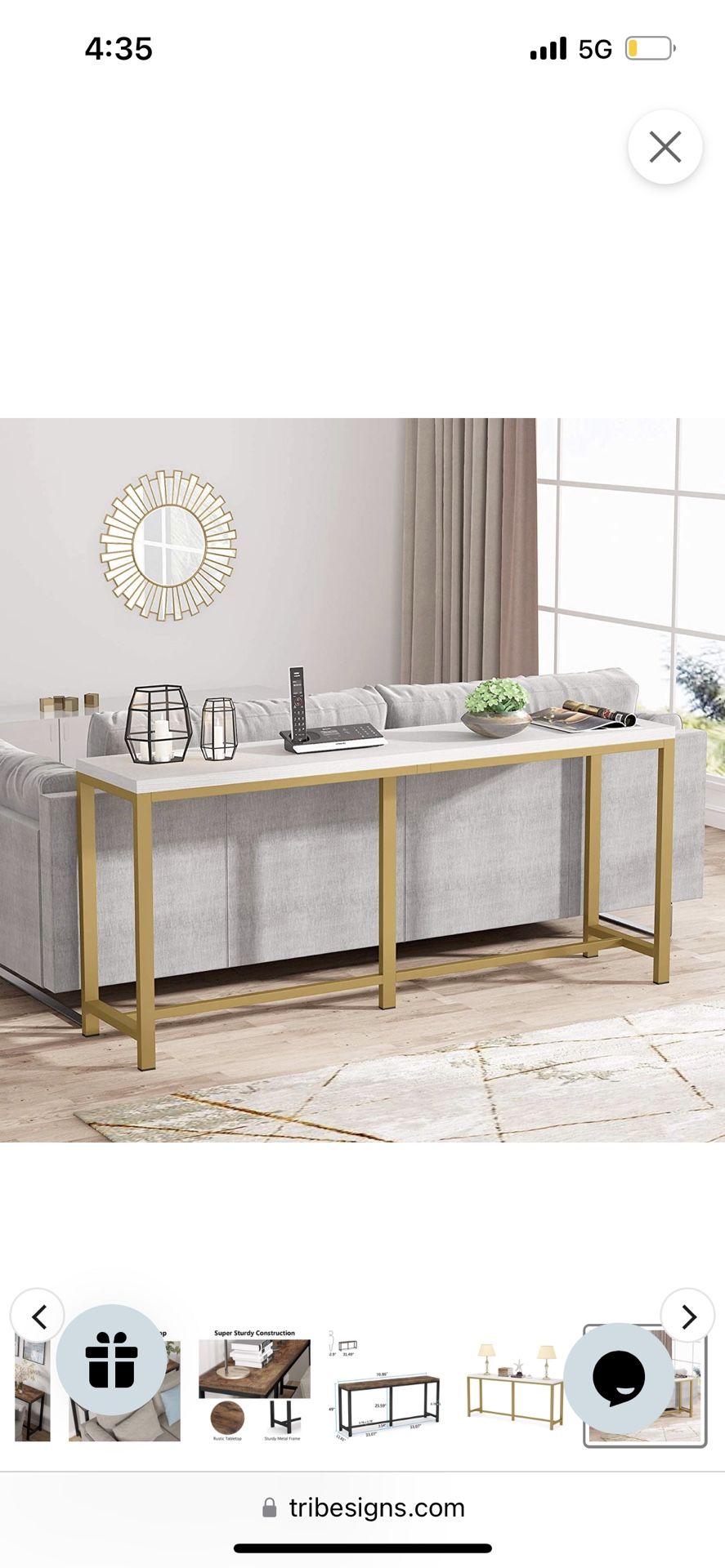 New In Box F1347 New Tribesigns Narrow Console Table 71 Inch Extra Long Industrial Hallway Table