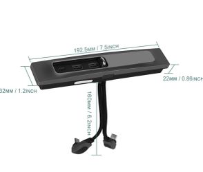 USB Hub for Tesla Model 3 Model Y Intelligent Docking Station Center Console Slide Cover dustproof with PD Fast Charge Port and Automatic LED Ambient 