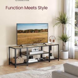 TV Stand for TVs up to 65 Inches, 3-Tier Entertainment Center, Industrial TV Console Table with Open Storage Shelves, for Living Roo