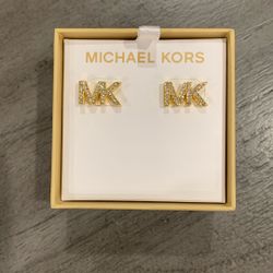 🔶MICHAEL KORS Gold-Tone Stud Earrings 
