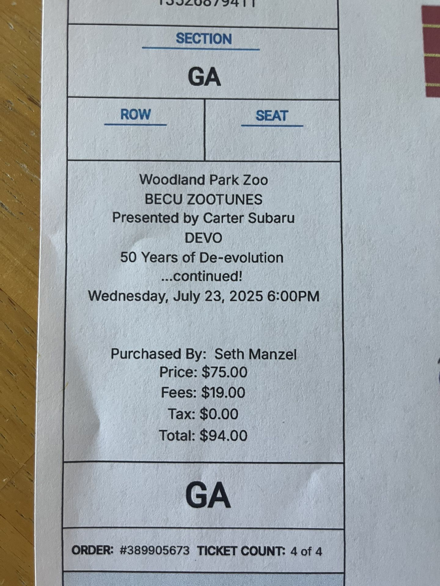 DEVO TICKETS FOR SALE