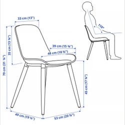 2 Blue IKEA Modern Chair