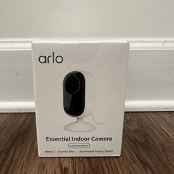 Arlo Essential Indoor Camera HD (2nd Gen) Wired Security Camera, White