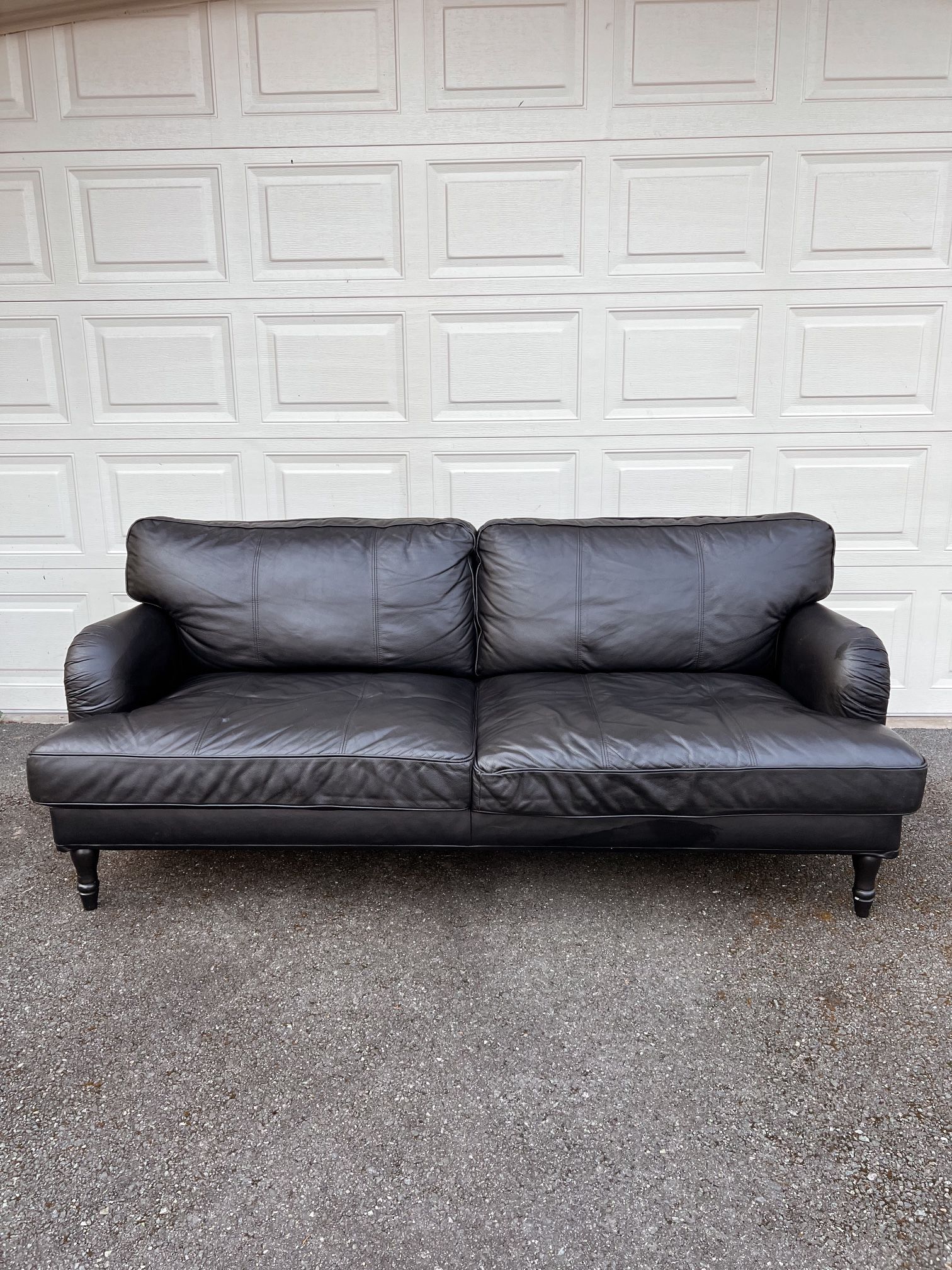 Black Faux Leather Sofa