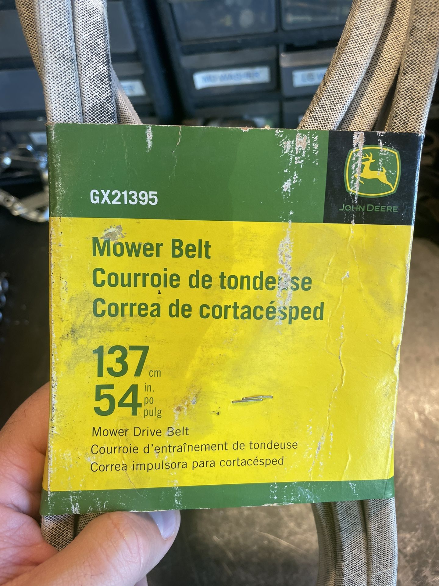 John Deere 54 Mower Deck Drive Belt GX21395 The Home Depot