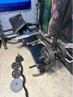 Weights with bench