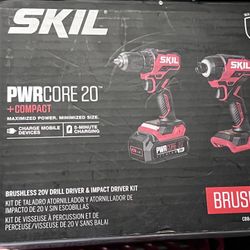 SKIL PWRCore 20V Brushless Drill & Impact Driver Kit (Brand New)