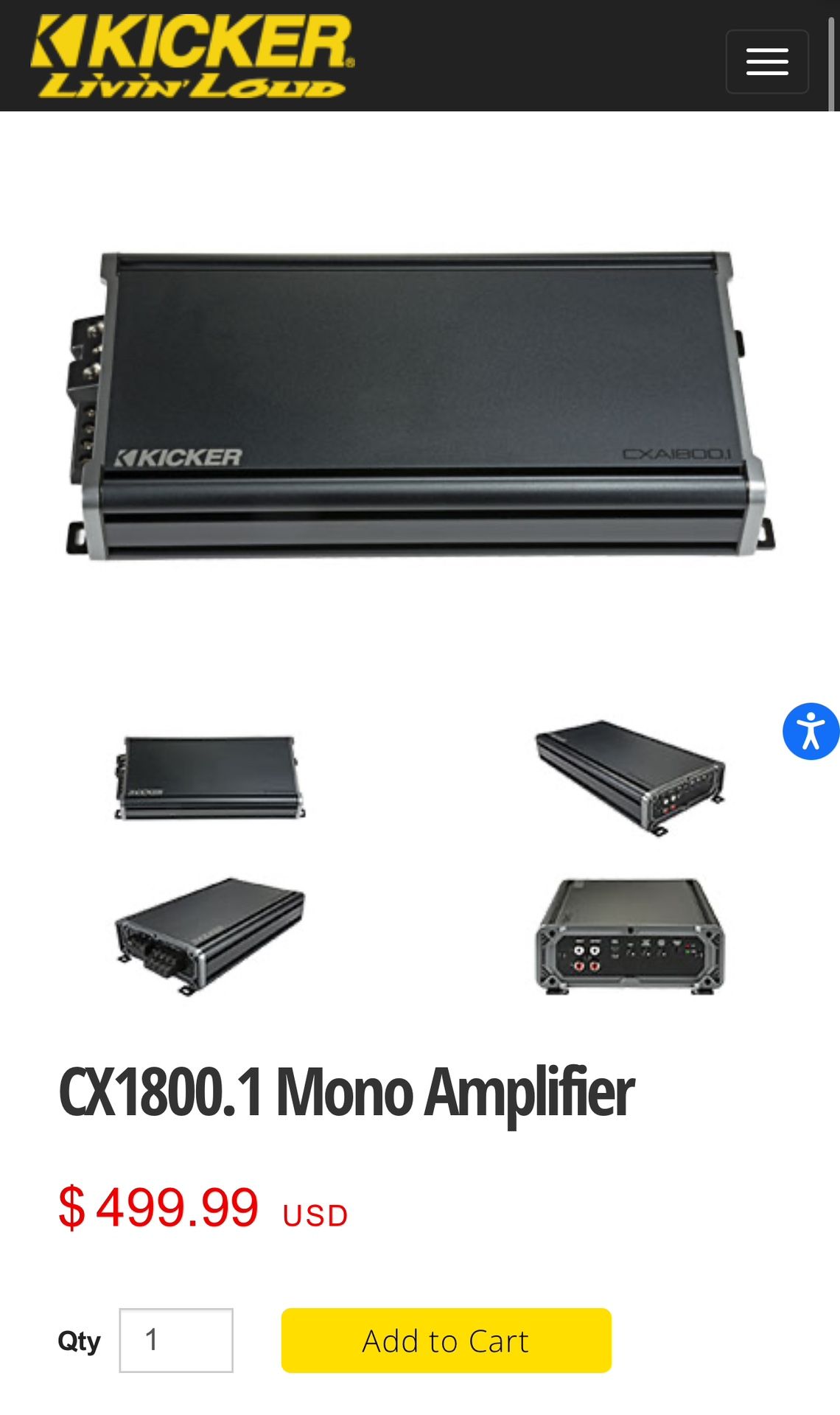 Kicker 3600w high end Bridgeable amplifier for subwoofers Speakers