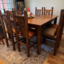 Southwest Dining Table 60" With 8 Chairs. Custom Built