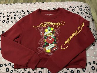 Ed Hardy Red Cropped Sweatshirt 