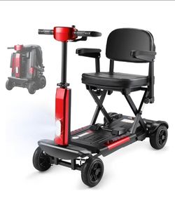 Mobility Scooter for Adults & Seniors, 53lbs Lightweight, Fast 3s Fold Design, Smart & Compact, 250W Motor, 8 Mile Range, 265LB Capacity, LED Lights, 