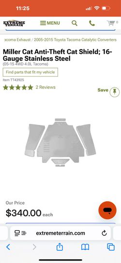 05-15 Tacoma catalytic converter shield