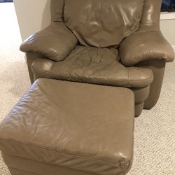 Oversized Leather Chair And Ottoman 