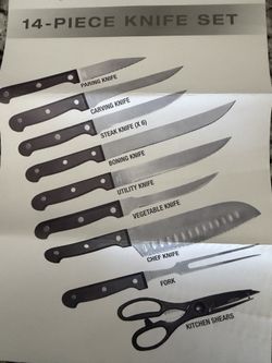 14 Piece Stainless Steel Knife Set
