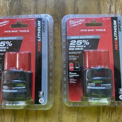 Two Brand New 12v High Output CO2.5 Batteries 