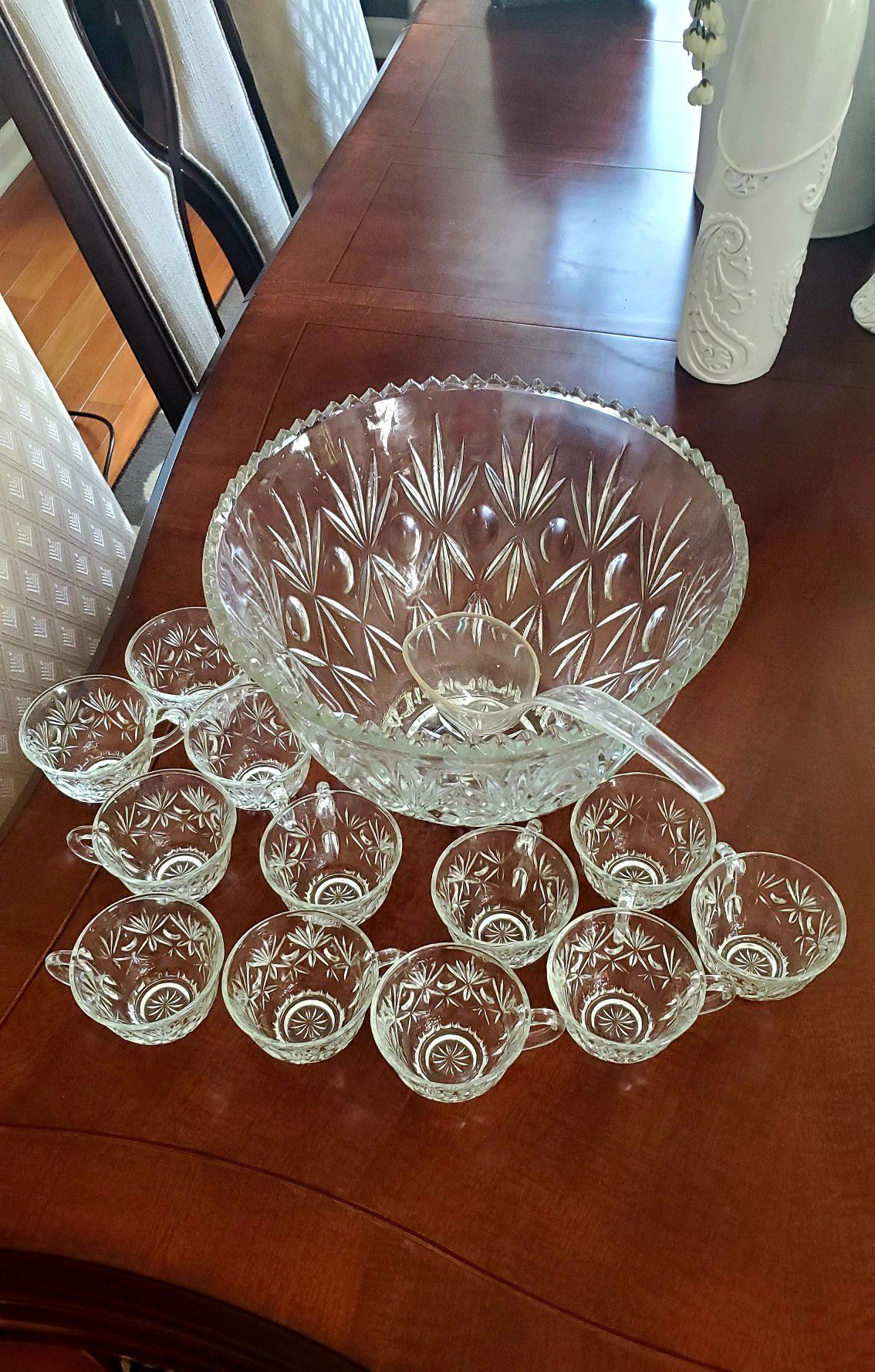 Crystal Punch Bowl set 12cups