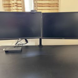 Dual Screen Mount and 2 Monitors