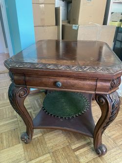 wood side table