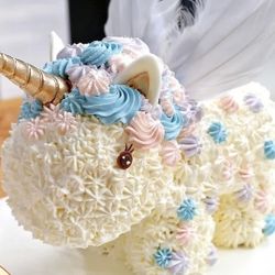 Gold Unicorn Cake Decoration Topper Includes Unicorn Horn And Ears