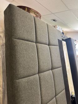 King Bed Gray Upholstered Tufted Headboard