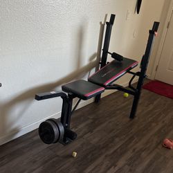 Bench W /Leg Extension And Weights 