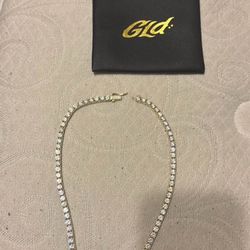 Diamnond Tennis Yellow Gold Chain GLD 100% Authentic 