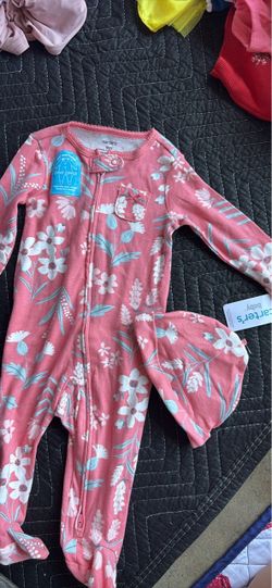 New Carter's Baby Floral Footed Sleeper 9M