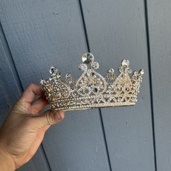 Gold Luxury Crystal Crown, Wedding Tiara, Wedding Accessories, Queen Crown, Bridal Crown, Hair accessories, Fairy Crown,Forehead jewelry 
