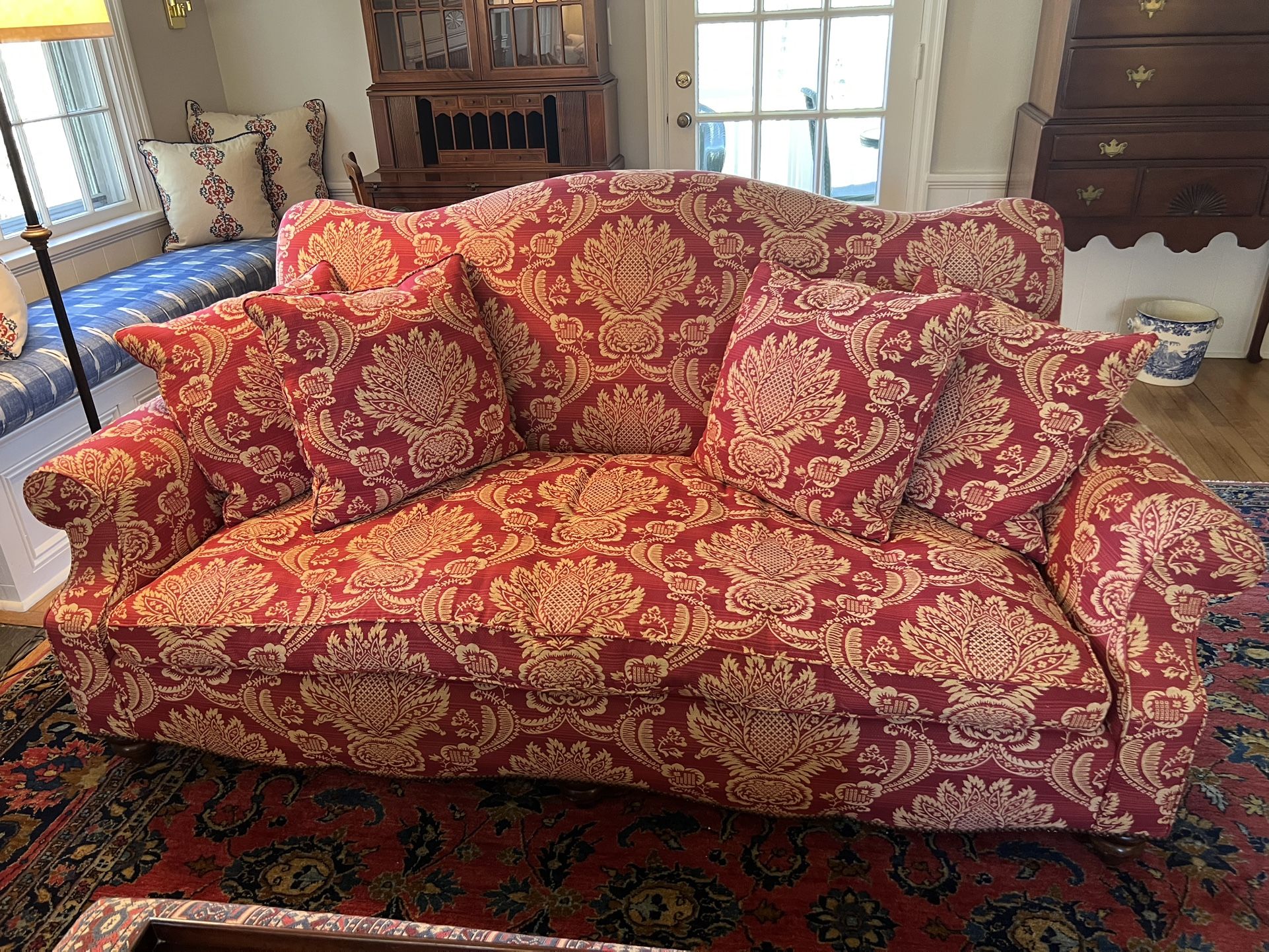 Custom Made Camel Back Couch in Very Good Condition
