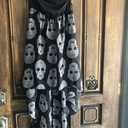 Halloween Costume Strapless Skull Dress