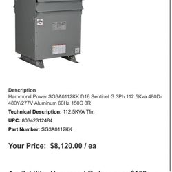 Electrical Equipment - NEW/ Never Used