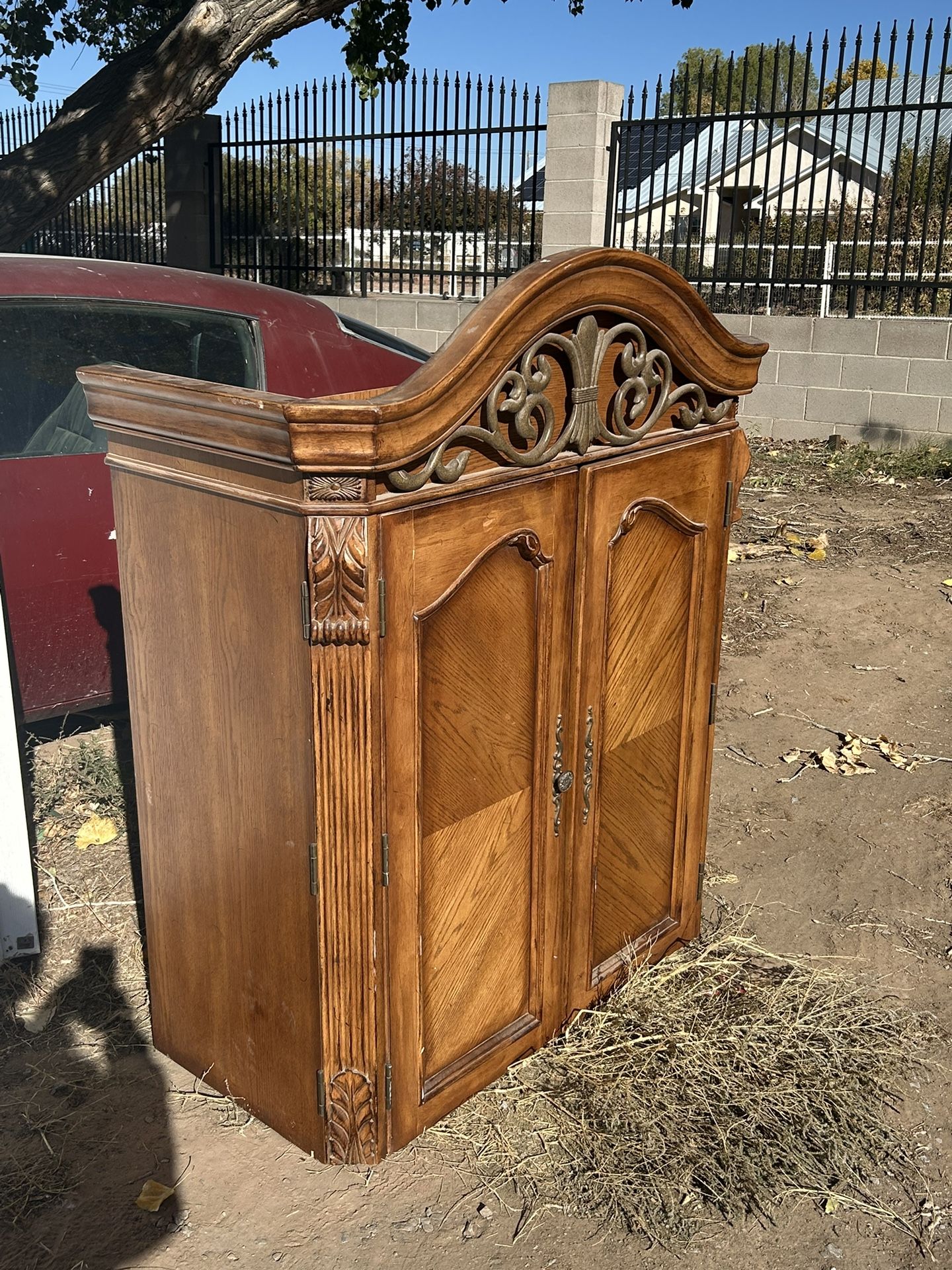 Wood Armoire And 2 Drawer Dresser
